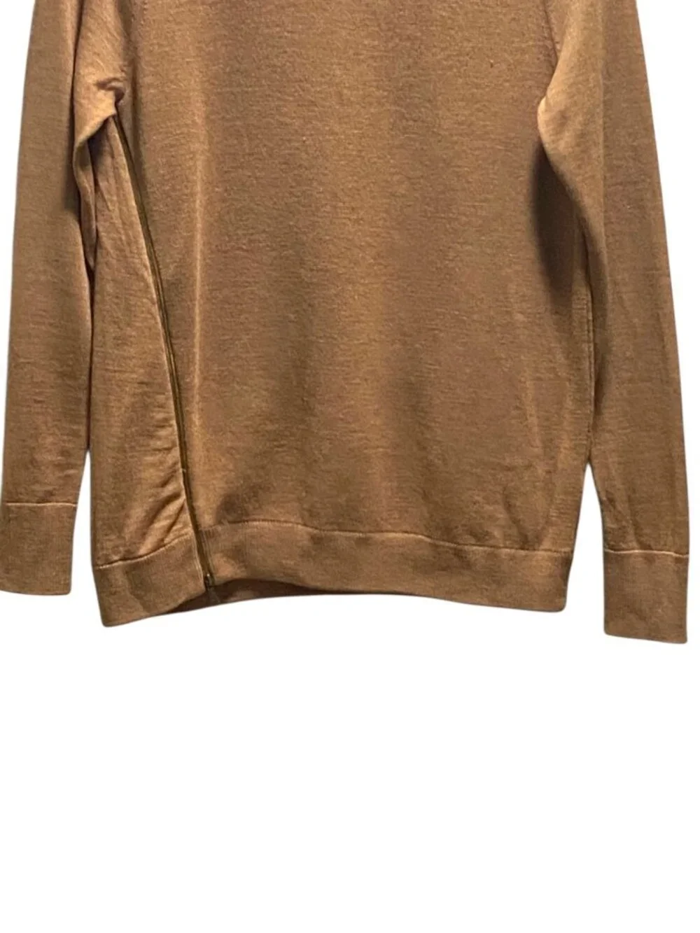 J.Crew 100% Merino Wool Zip Accent Sweater Beige Size XS Neutral Preppy Coastal